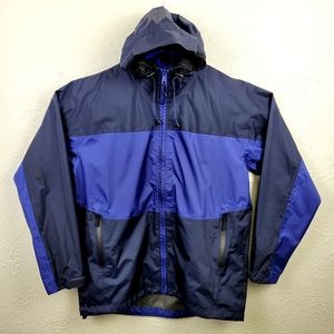 Vtg Cabela's Dry-Pus Windbreaker Jacket Men's Size M~Blue Hooded Breathable EUC
